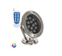 Edit Lighting Edit 12V Submersible Colour Changing 5W LED Surface Mounted Garden Spotlight IP68 In Steel Finish