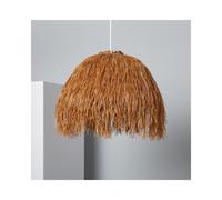 Edit Lighting Edit Algar Single Light Outdoor Ceiling Pendant In Natural Rattan Effect Finish