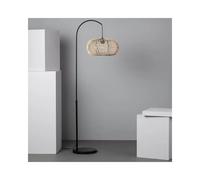 Edit Lighting Edit Arawa Single Light Rattan Floor Lamp In Black And Natural Finish