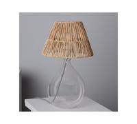 Edit Lighting Edit Aurora Single Light Clear Glass Table Lamp with Natural Rattan Shade