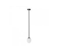Edit Lighting Edit Basin Single Light Bathroom Ceiling Pendant in Black Finish with Opal Glass Shade