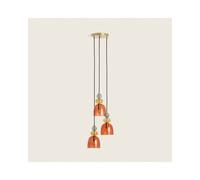 Edit Lighting Edit Baudelaire Glass 3 Light Cluster Ceiling Pendant In Red Finish