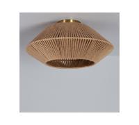 Edit Lighting Edit Big Moksha Rattan Single Light Flush Ceiling Fitting In Natural Finish