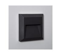 Edit Lighting Edit Byron Square Surface Outdoor 1W Warm White LED Wall Light In Black Finish
