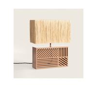 Edit Lighting Edit Cartago Single Light Table Lamp In Peach Finish With Raffia Shade