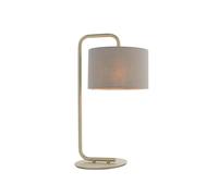 Edit Lighting Edit Chelsea Single Table Lamp in Satin Champagne Finish With Slate Grey Shade