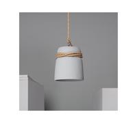 Edit Lighting Edit Dawan Single Light Concrete Ceiling Pendant In Grey Finish With Rope Detail