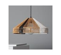 Edit Lighting Edit Dumas Single Light Rattan Ceiling Pendant In Natural and White Finish