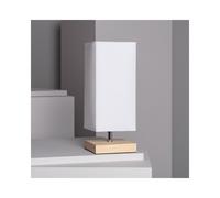Edit Lighting Edit Haarle Single Light Table Lamp In White & Wood Finish