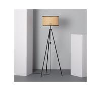 Edit Lighting Edit Huela Rattan Single Light Tripod Floor Lamp In Black Finish With Rattan Shade