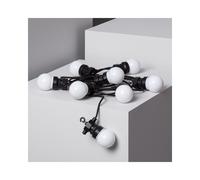Edit Lighting Edit Kuiper LED Solar 7m Festoon Lights With Black Cable And White Bulbs