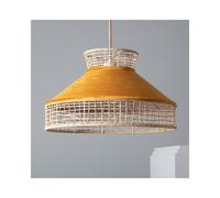 Edit Lighting Edit Longoria Single Light Rattan Ceiling Pendant In Mustard Finish