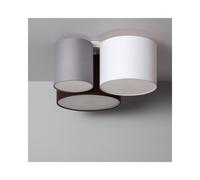 Edit Lighting Edit Magogo 3 Light Flush Ceiling Fitting In Grey, White & Brown Finish