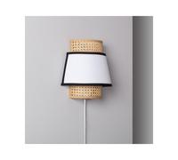 Edit Lighting Edit Marya Flush Single Light Wall Fitting with Plug in Natural Finish