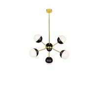 Edit Lighting Edit Orbit 6 Arm Ceiling Pendant Light In Black and Gold Finish