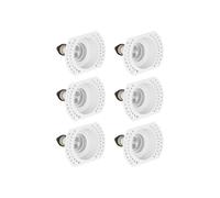 Edit Lighting Edit Round Plaster-In Trimless Fire Rated Fixed Downlight - White - Pack of 6