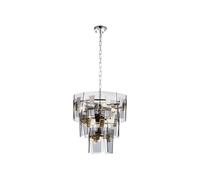 Edit Lighting Isabella 6 Light Smoked Glass Chandelier - Matt Nickel