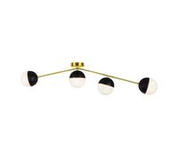 Edit Orbit 4 Light Flush Ceiling Light - Black & Gold