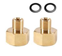 Editbar Brass Gas Adapter 1/2 Inch Female x 1/4 Inch Male, Pack of 2 with 2 Rubber Rings, Gold, Suitable for Camping, Cooking