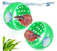 Editbar Pack of 2 Aquarium Decoration Hideout & Hammock - Betta Cave Retreats with Suction Cup, Aquarium Decoration Accessories, Tunnel, Ideal for Betta, Shrimp, Ornamental Fish Hideout (Green)