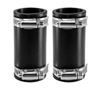 Editbar Pack of 2 Flexible Rubber Sleeve/Rubber Coupling - Rubber Pipe Connector with 2 Stainless Steel Clamps for PVC & Polyester Pipe Connections, Noise-Reducing Rubber Sleeve for Caravan, Sanitary