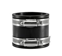 Editbar Pack of 2 Flexible Rubber Sleeve/Rubber Coupling - Rubber Pipe Connector with 2 Stainless Steel Clamps for PVC & Polyester Pipe Connections, Noise-Reducing Rubber Sleeve for Caravan, Sanitary