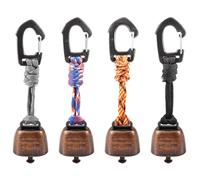 Editbar Pack of 4 anti-bear bells, bear repellent cast iron bell, bear bell hiking, outdoor mountaineering, hiking, travel, camping