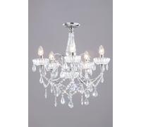 Edith Flush Ceiling Light BHS Lighting Metallic Silver One Size