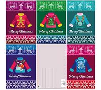 Edition Colibri 15 Funny Christmas postcards with ugly sweaters/pack with different designs x 3 pcs. each = 15 postcards in Retro/Vintage Style (11057-61)