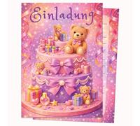 Edition Colibri Birthday Card - Colourful Cake with Bears | Set of 10 Flat Cards (A6) - Write On Back