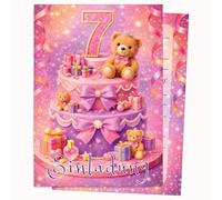 Edition Colibri Birthday Card - Colourful Cake with Bears | Set of 10 Flat Cards (A6) - Write On Back (5)