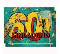 Edition Colibri Birthday Invitation Card - Colourful 60 Invitations Design | Set of 10 Flat Cards (A6) - Back for Writing on