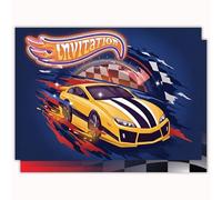 Edition Colibri Birthday Invitation Card - Yellow Car Design | Pack of 10 Flat Cards (A6) - Back To Write On