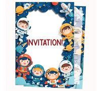 Edition Colibri Birthday Invitations - Space Astronauts Design | Pack of 10 Flat Cards (A6) - Write On Back (4)