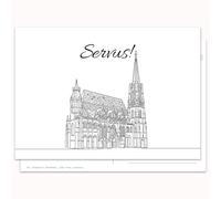 Edition Colibri Postcard - Graphic Illustration Cathedral | Set of 10 Flat Cards (A6) - Back for Write-On