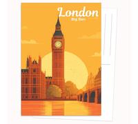 Edition Colibri Postcard - Graphic Illustration London | Set of 10 Flat Cards (A6) - Write-On Back