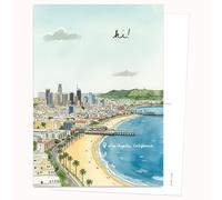 Edition Colibri Postcard - Illustration Los Angeles Coast | Set of 10 Flat Cards (A6) - Write-On Back