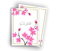 Edition Colibri Save the Date cards- A6 cards for wedding, civil ceremony, birthday, garden party, christening, communion, coming-of-age ceremony, baby shower, set of 10, Cherry Blossom