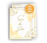 Edition Colibri Save the Date cards - A6 cards for wedding, civil ceremony, birthday, garden party, christening, communion, coming-of-age ceremony, baby shower, set of 10, Hibiscus