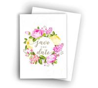 Edition Colibri Save the Date cards with envelope - A6 cards for wedding, civil ceremony, birthday, garden party, christening, communion, coming-of-age ceremony, baby shower, set of 10, Rose