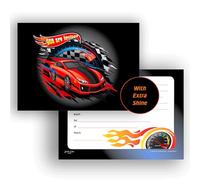 Edition Colibri - Set of 10 Race Car Birthday Invitations for Kids - Fast Car, Formula 1 Theme - Boys and Girls Party Cards - Cool Racing Design