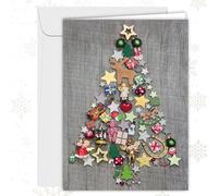 Edition Colibri XL Christmas Card Colourful Christmas Tree with Envelope DIN A4 Folding Card with Colourful Christmas Tree Motif (11096)