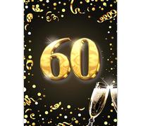 Edition Colibri XXL 60th Birthday Card - Quality Folding Card A4 with Envelope for Woman & Man - Large Size - Ideal for Money Gift or Voucher, Gold
