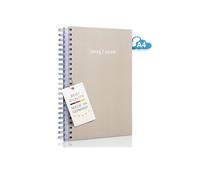 edition cumulus 2025/2026 Thick Calendar DIN A4 - Taupe (Beige) - Made in Germany - Ideal for the Office - Spiral Bound - One Full A4 Page Space per Day - Aug 25 - Aug 26