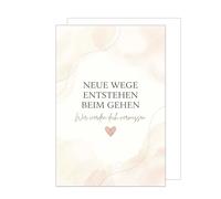 Edition Seidel A4-AS1020 Premium XXL Maxi Greetings Card with Envelope Format DIN A4 Farewell Card Greeting Card Saying Retirement Job Change Bye Man Woman Colleagues Friends Heart