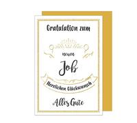 Edition Seidel NJO103 SW023 Premium Greeting Card for New Job with Envelope A Single Card Congratulations on New Work Wishes Greeting Card Billet Man Woman (NJO103)