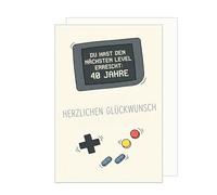Edition Seidel Premium 40th Birthday Card with Envelope Card Greeting Card Birthday Card Saying Sayings Man Woman Boyfriend Girlfriend Game Console Gambling Humour Number (G4144 SW026)