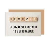 Edition Seidel Premium 60th Birthday Card with Envelope. Birthday Card with Saying for Husband Wife Boyfriend Girlfriend Funny Humour Scrabble (G3816 SW025)
