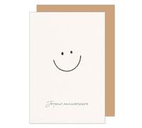 Edition Seidel Premium Birthday Card with Envelope Greeting Card Double Card with Message Happy Birthday for Men Women Friends Emoji Laughing Good Mood Minimalist (G4166 SW026)