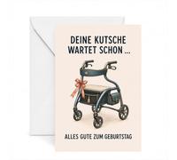 Edition Seidel Premium Birthday Card with Envelope Greeting Card with German Text for Grandma Grandpa Mama Papa Rollator Humor Holiday Loving Brutal (G4717 SW026)